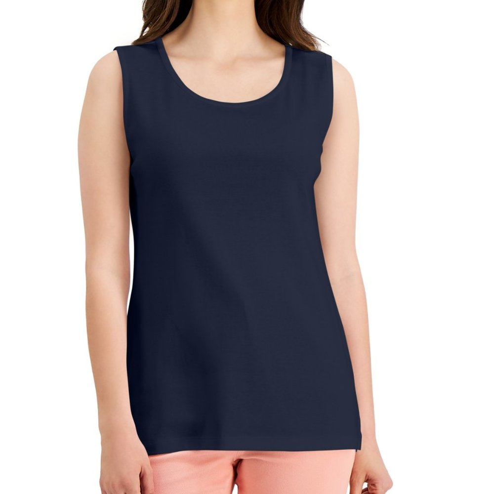 Karen Scott Cotton Tunic Tank Top